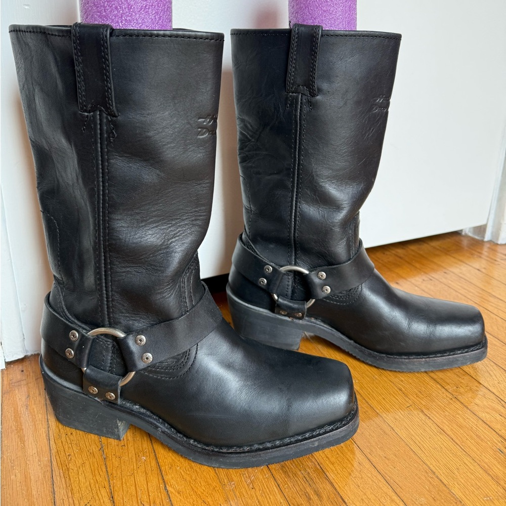 Harley-Davidson Black Leather Harness Boots